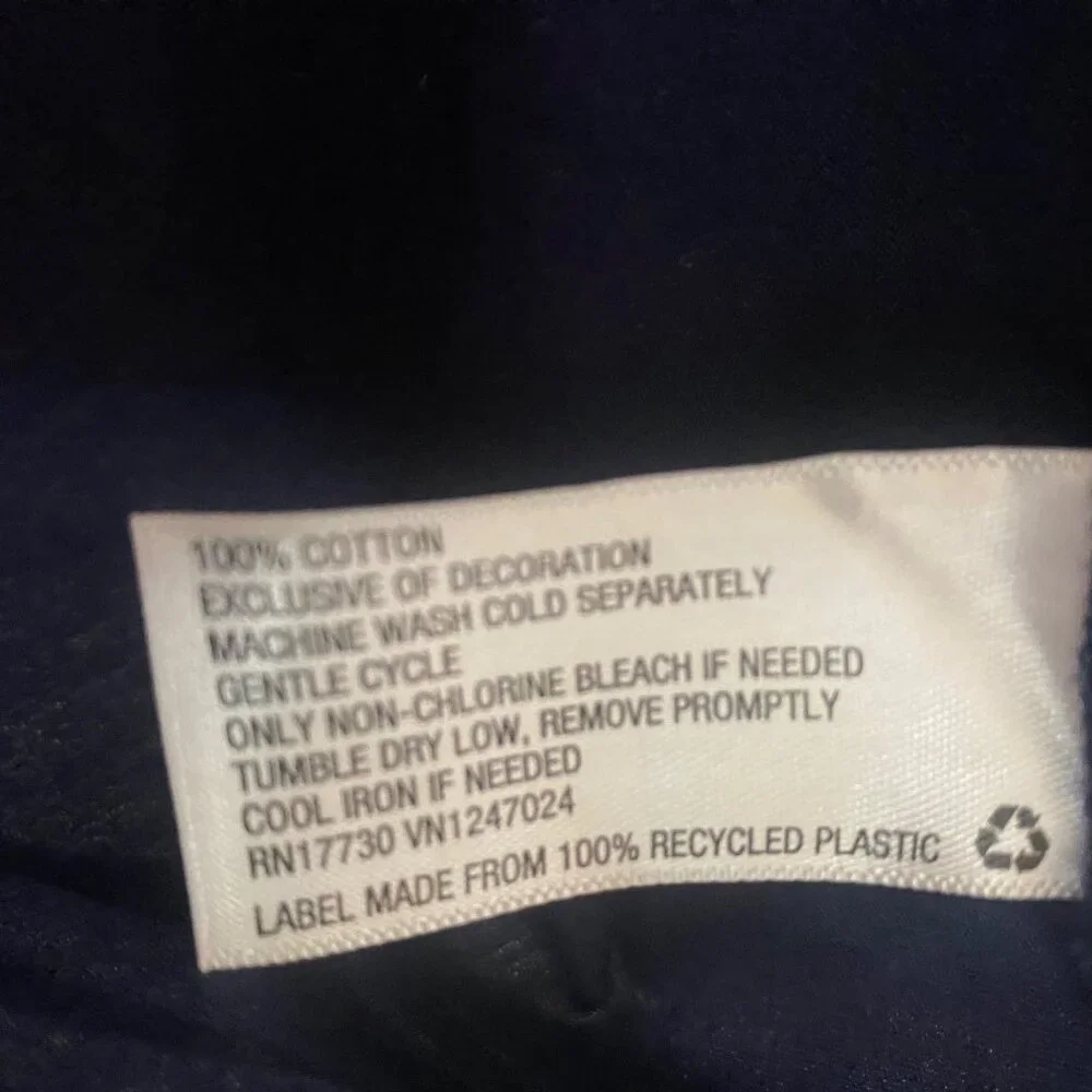 Goodfellow & Co Mens XXL  Navy Short-Sleeve Cotton Button-Up Shirt Embroidered R